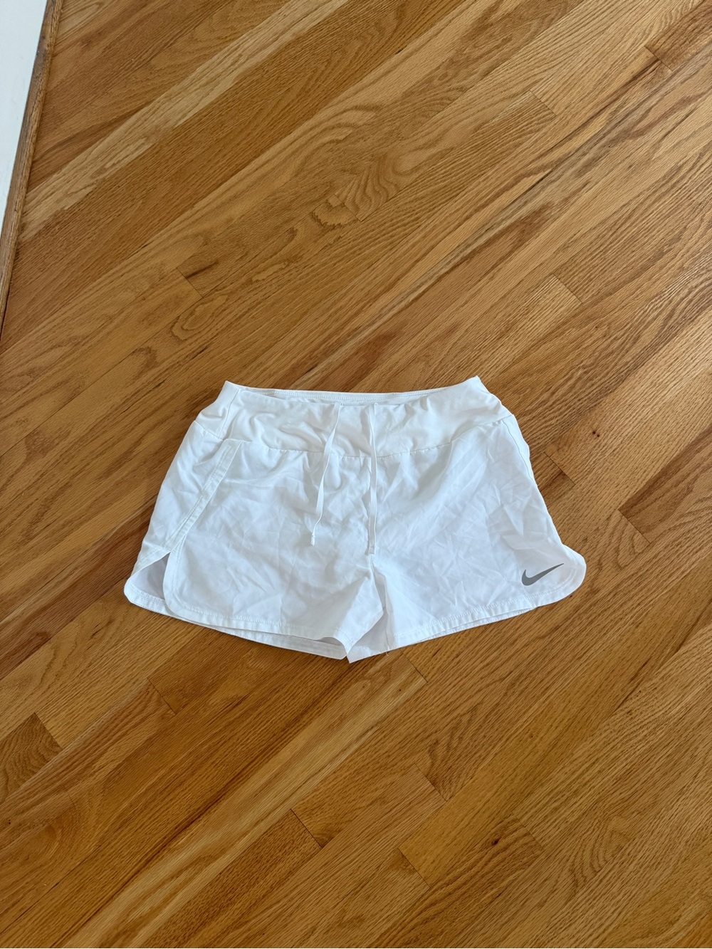 Nike dri fit white shorts size M
